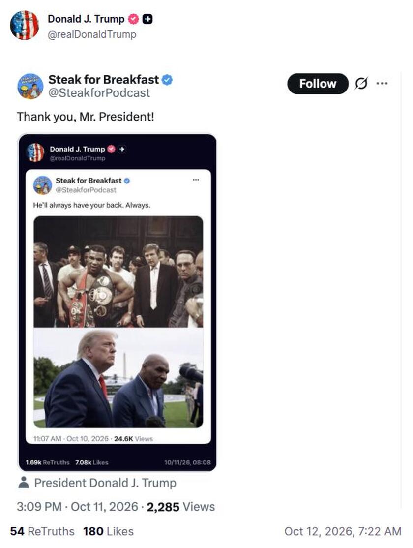 Post preview from Donald Trump