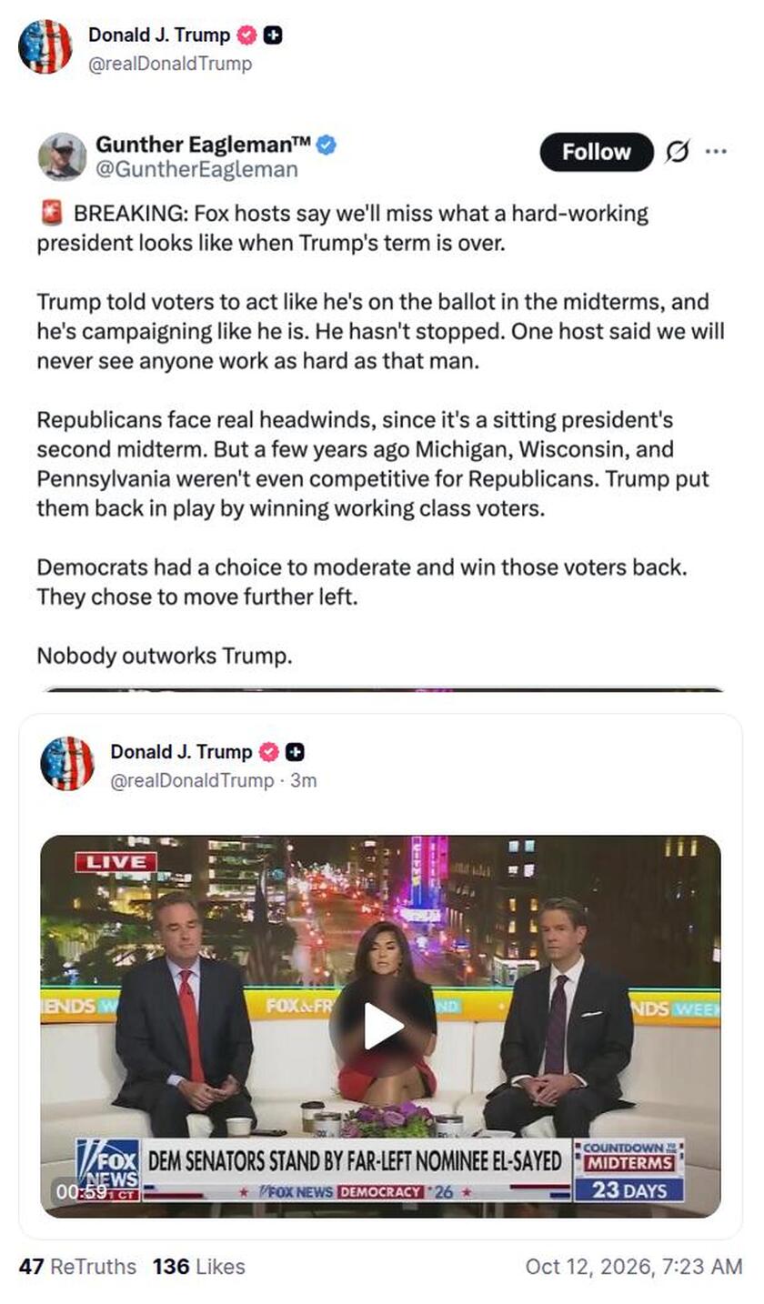 Post preview from Donald Trump
