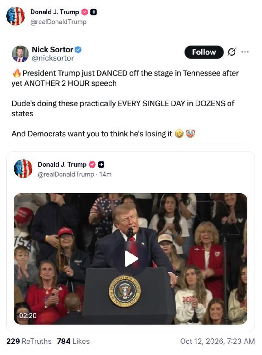 Post preview from Donald Trump