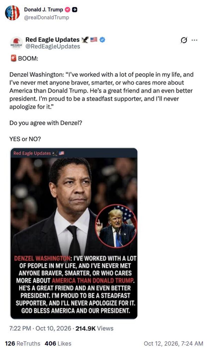 Post preview from Donald Trump