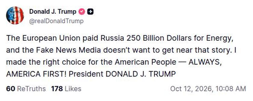 Post preview from Donald Trump