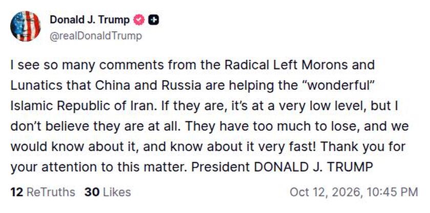 Post preview from Donald Trump