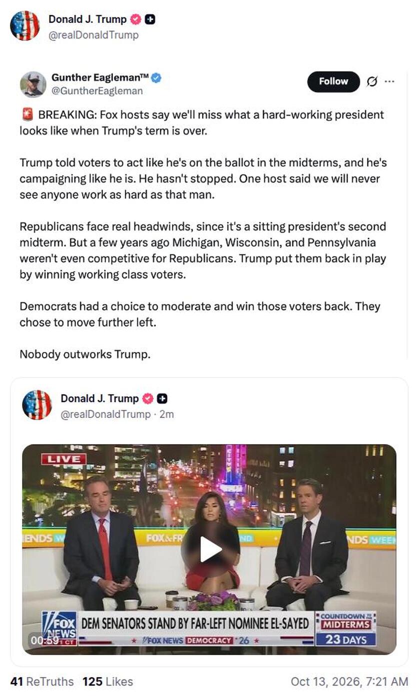 Post preview from Donald Trump