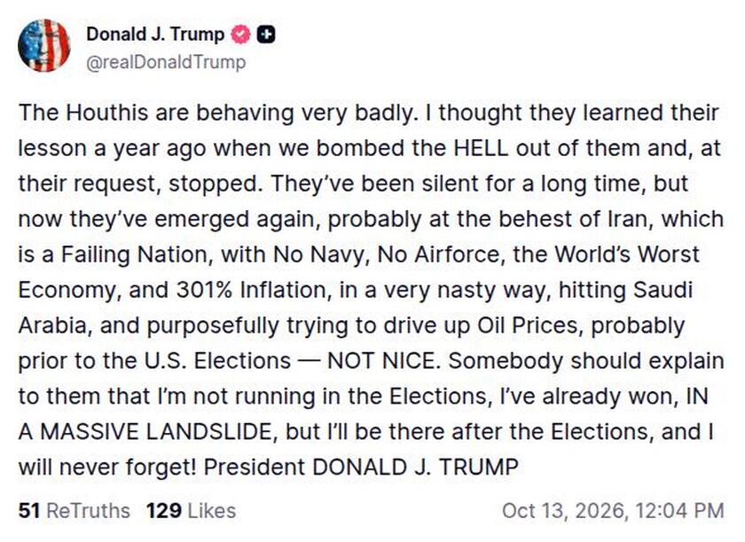 Post preview from Donald Trump