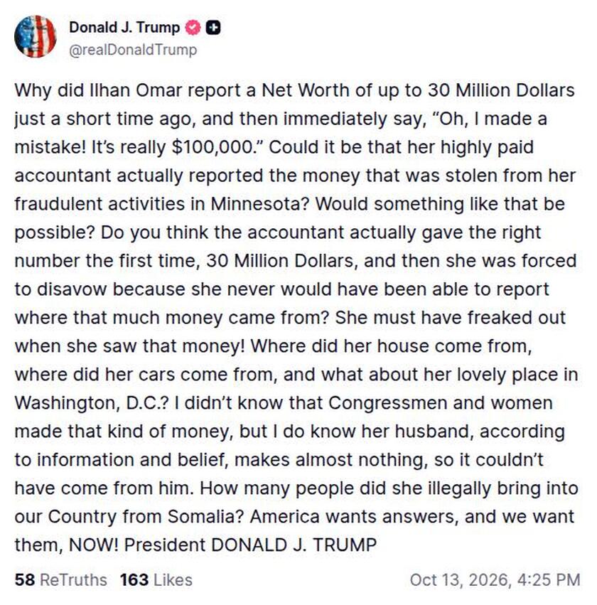 Post preview from Donald Trump