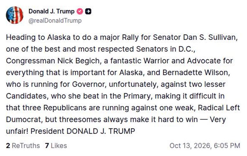 Post preview from Donald Trump