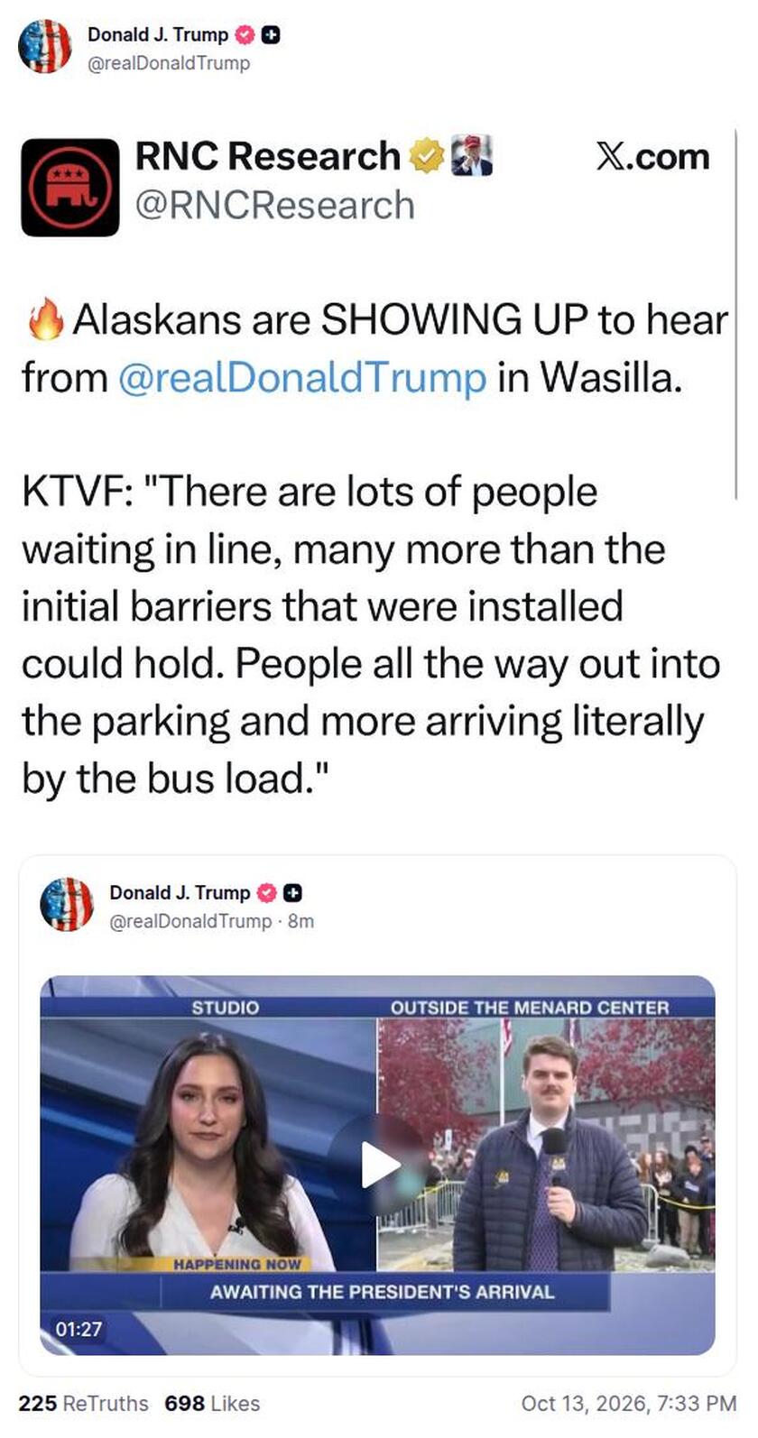 Post preview from Donald Trump