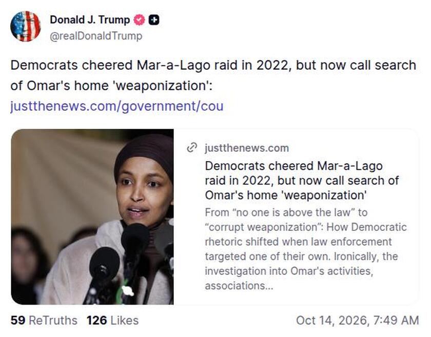 Post preview from Donald Trump