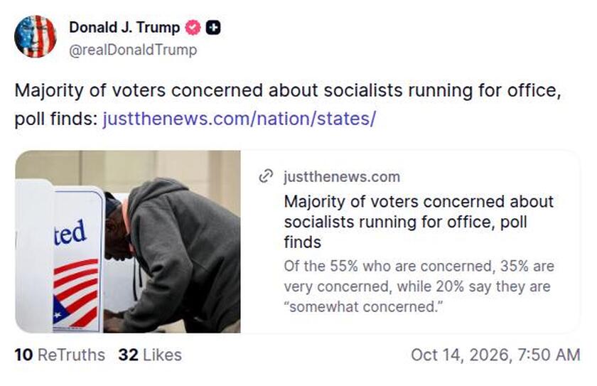 Post preview from Donald Trump