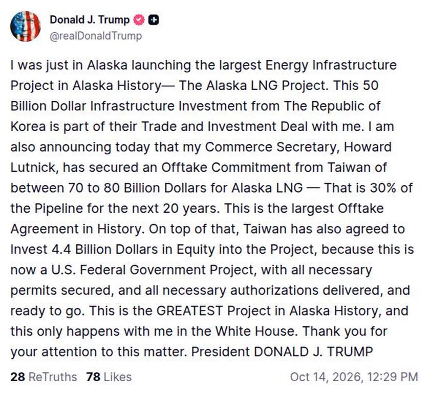 Post preview from Donald Trump