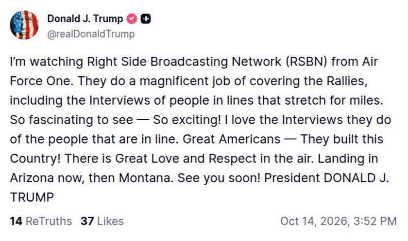 Post preview from Donald Trump