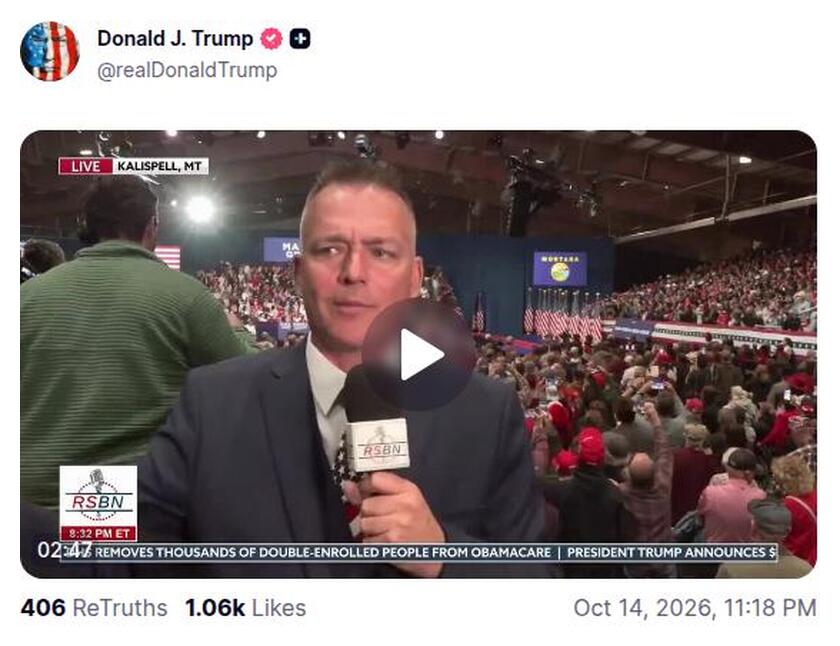 Post preview from Donald Trump