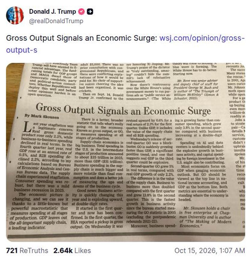 Post preview from Donald Trump