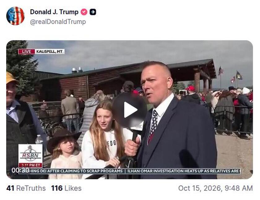 Post preview from Donald Trump