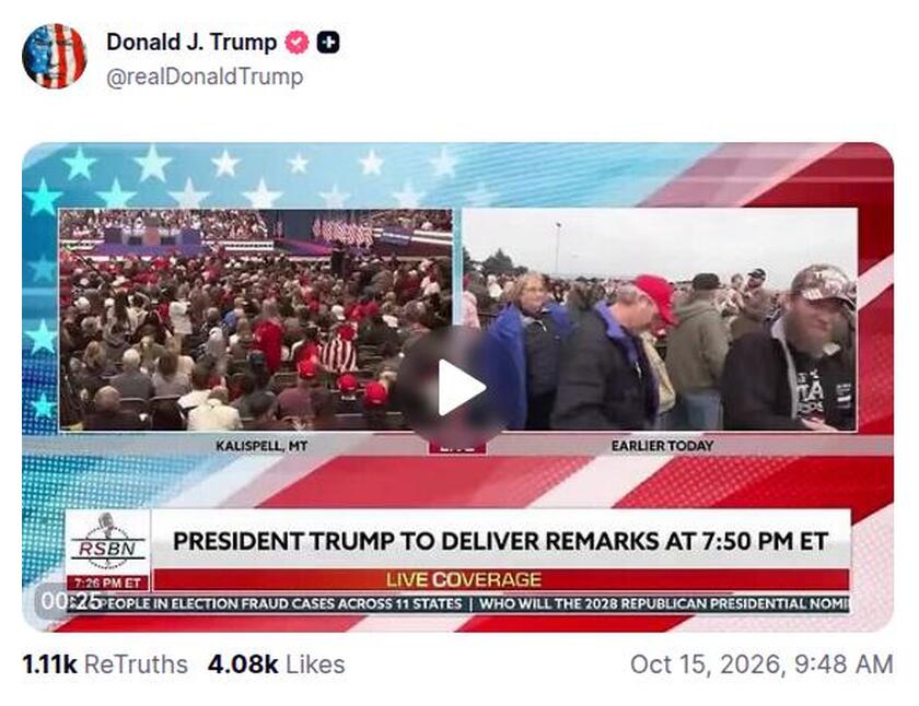 Post preview from Donald Trump