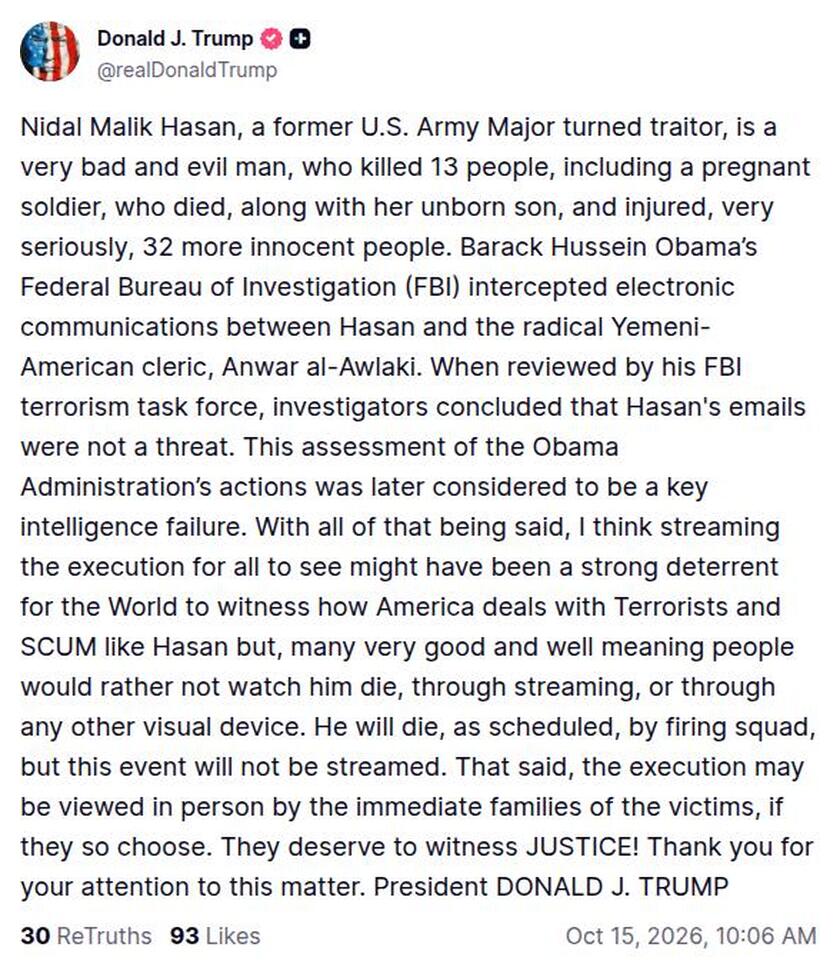 Post preview from Donald Trump