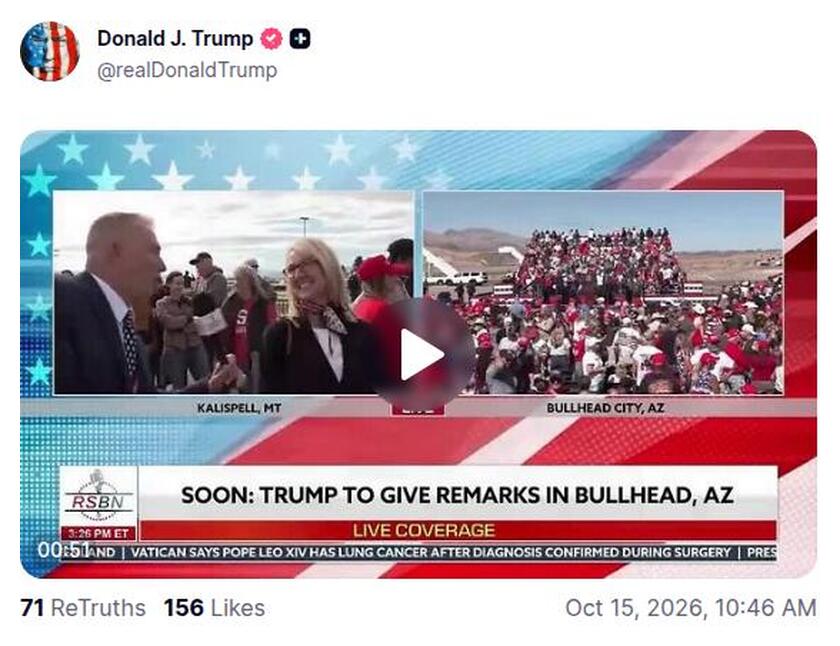 Post preview from Donald Trump