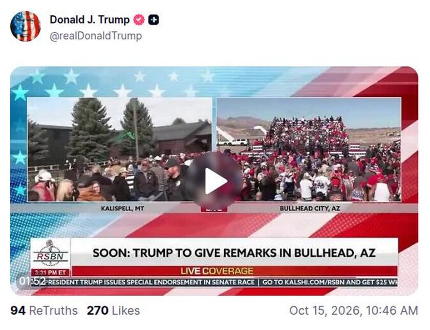 Post preview from Donald Trump