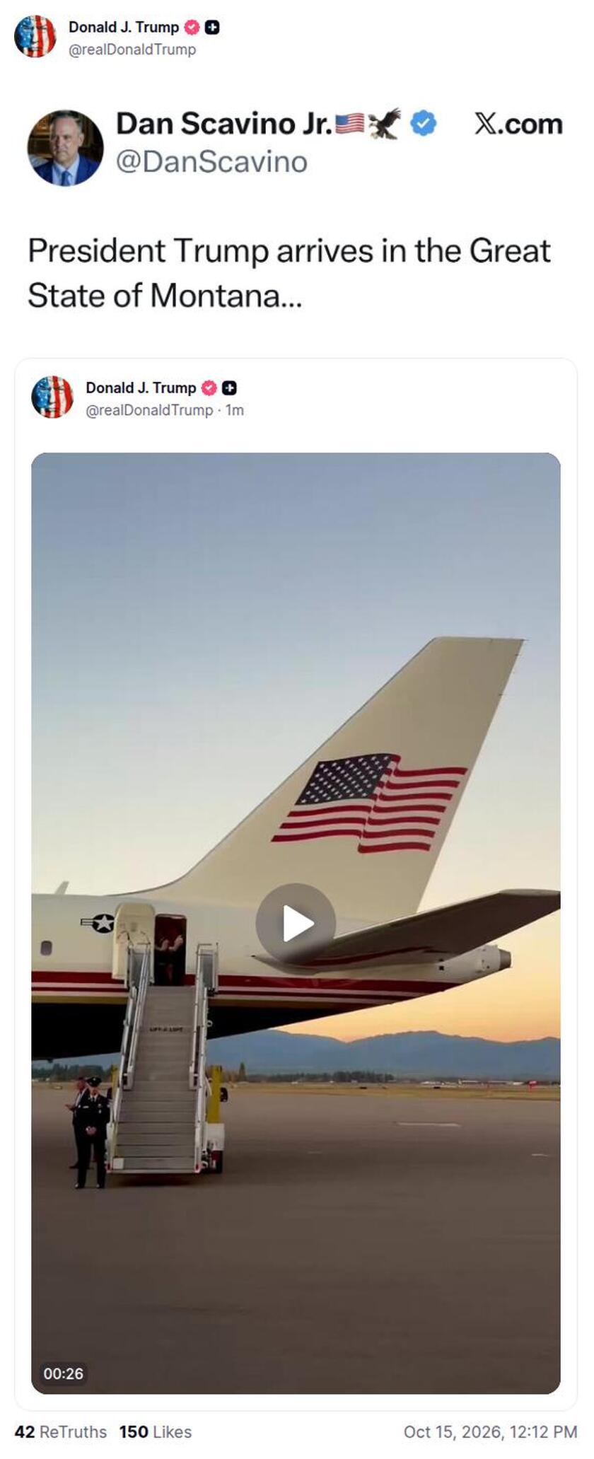 Post preview from Donald Trump