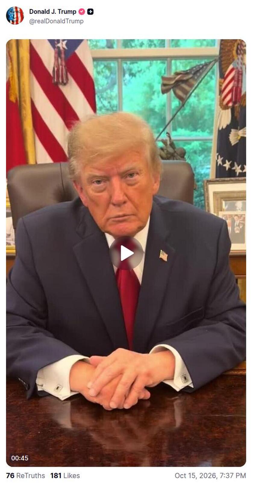 Post preview from Donald Trump