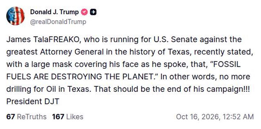Post preview from Donald Trump