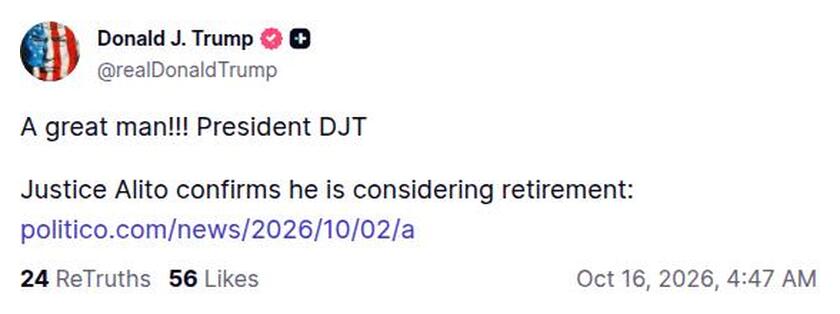 Post preview from Donald Trump