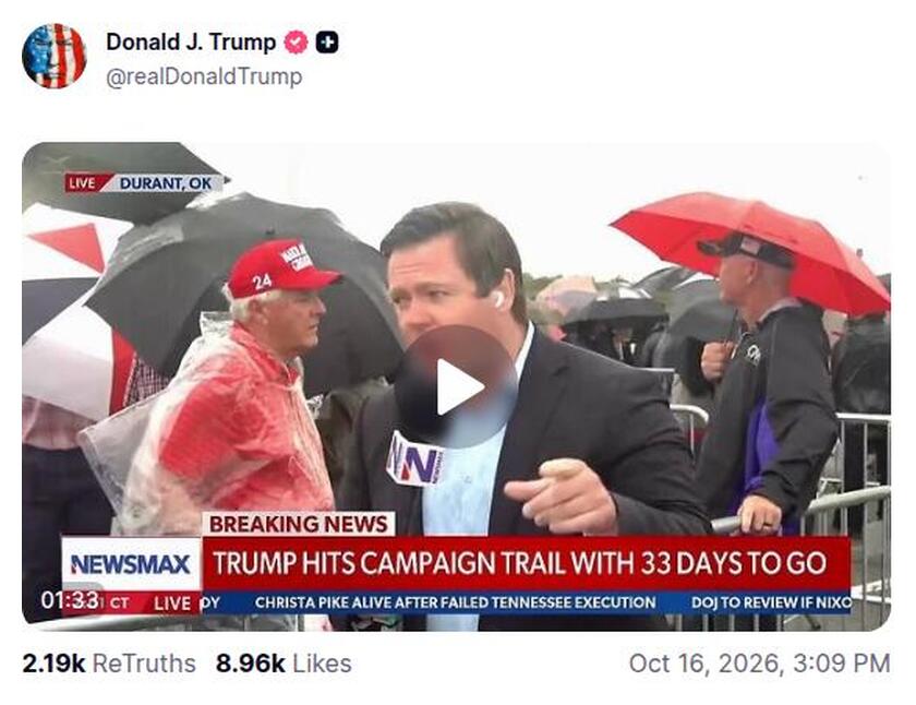 Post preview from Donald Trump