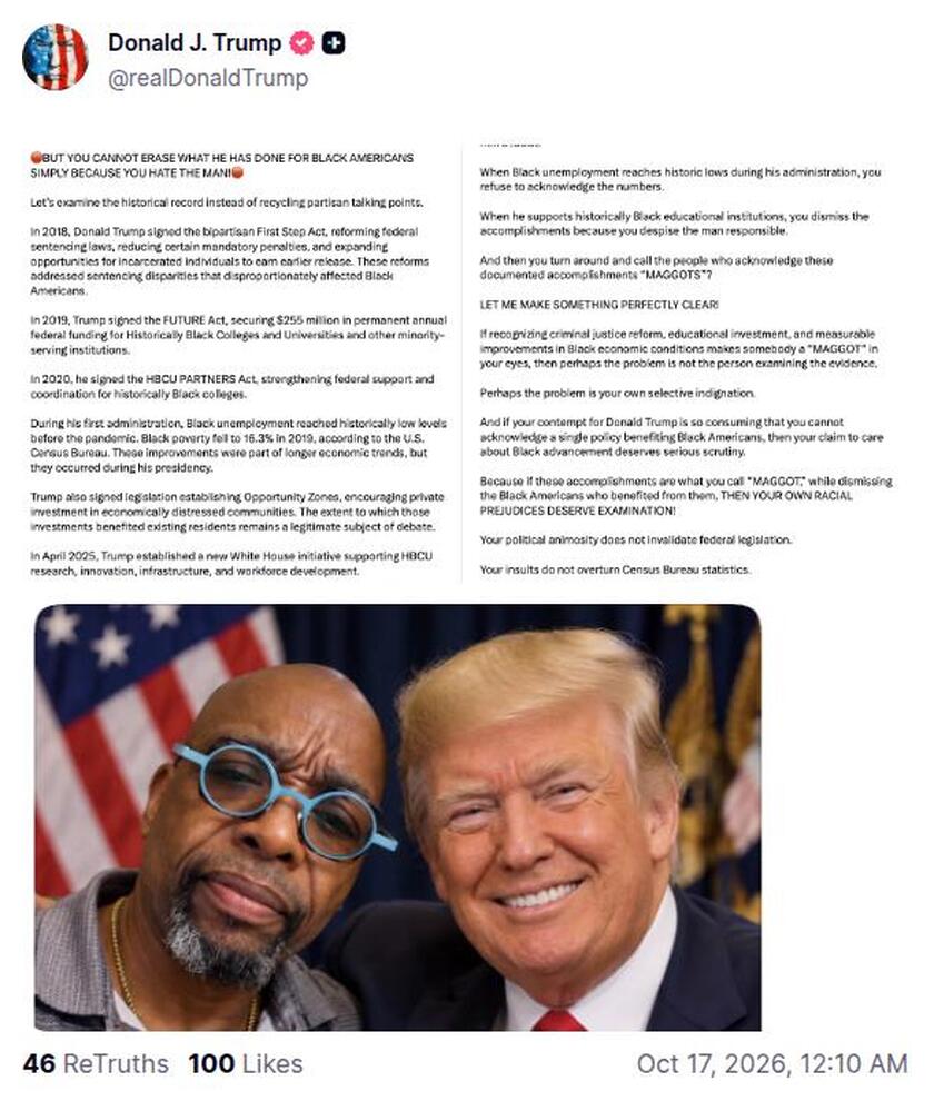 Post preview from Donald Trump