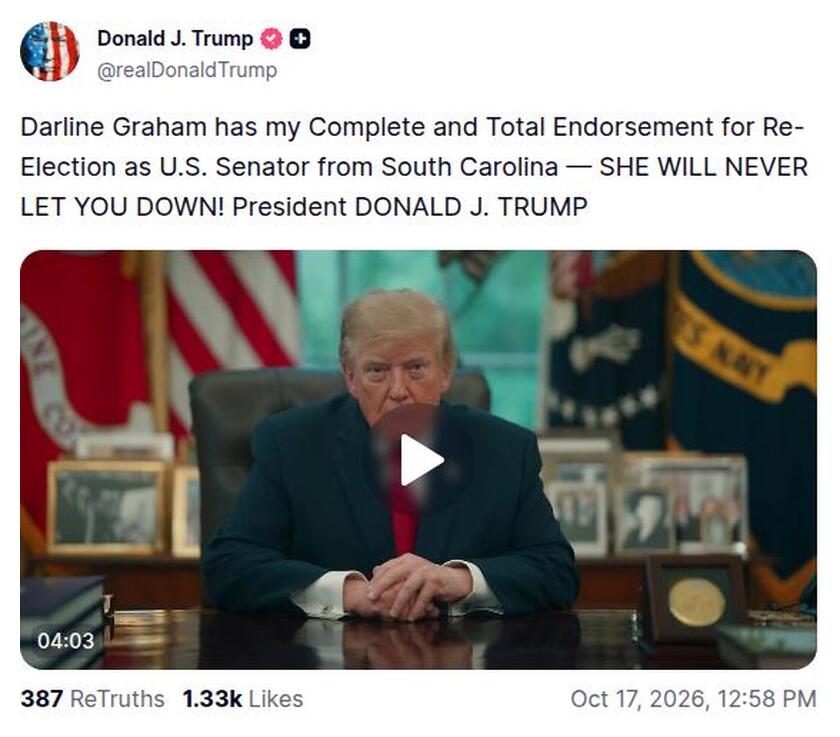 Post preview from Donald Trump