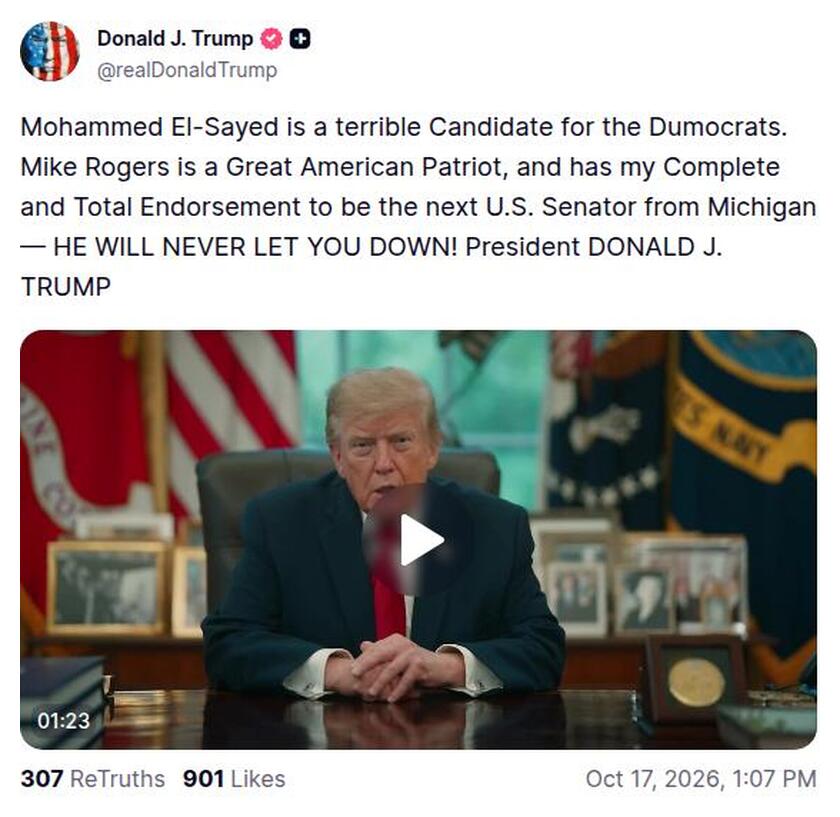 Post preview from Donald Trump