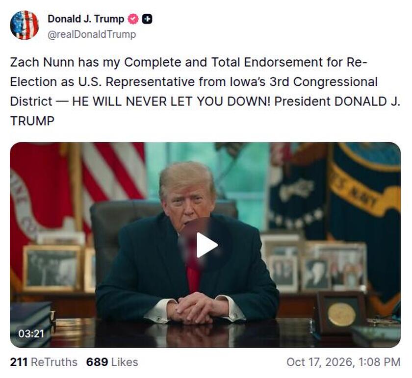 Post preview from Donald Trump
