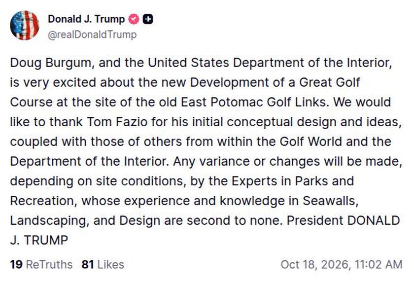 Post image from Donald Trump