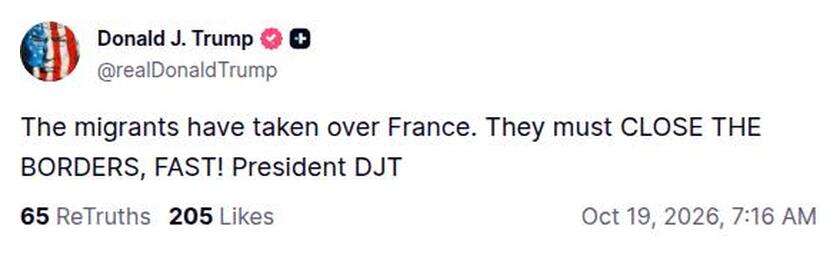 Post preview from Donald Trump