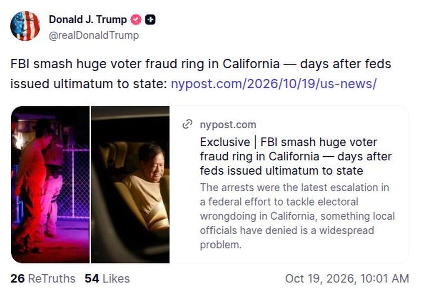 Post image from Donald Trump