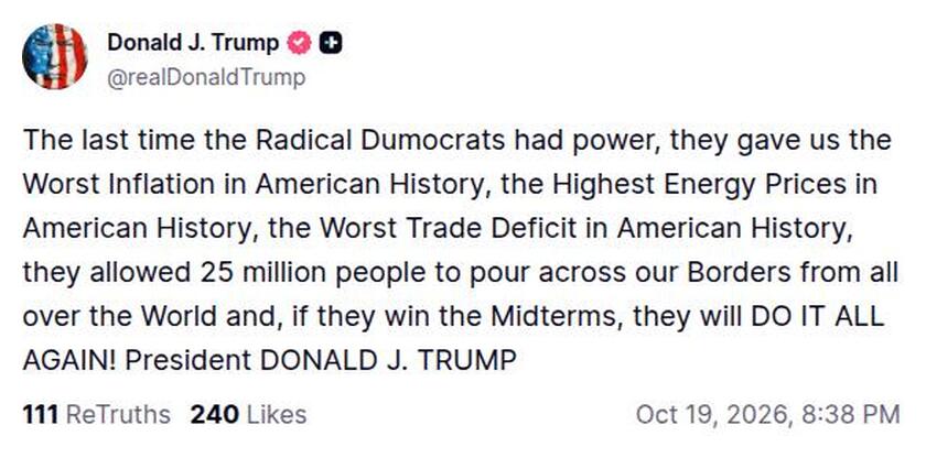 Post image from Donald Trump
