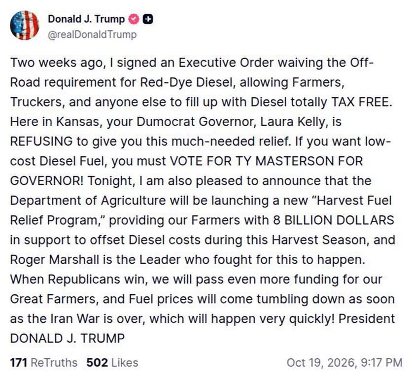 Post image from Donald Trump