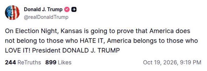 Post image from Donald Trump