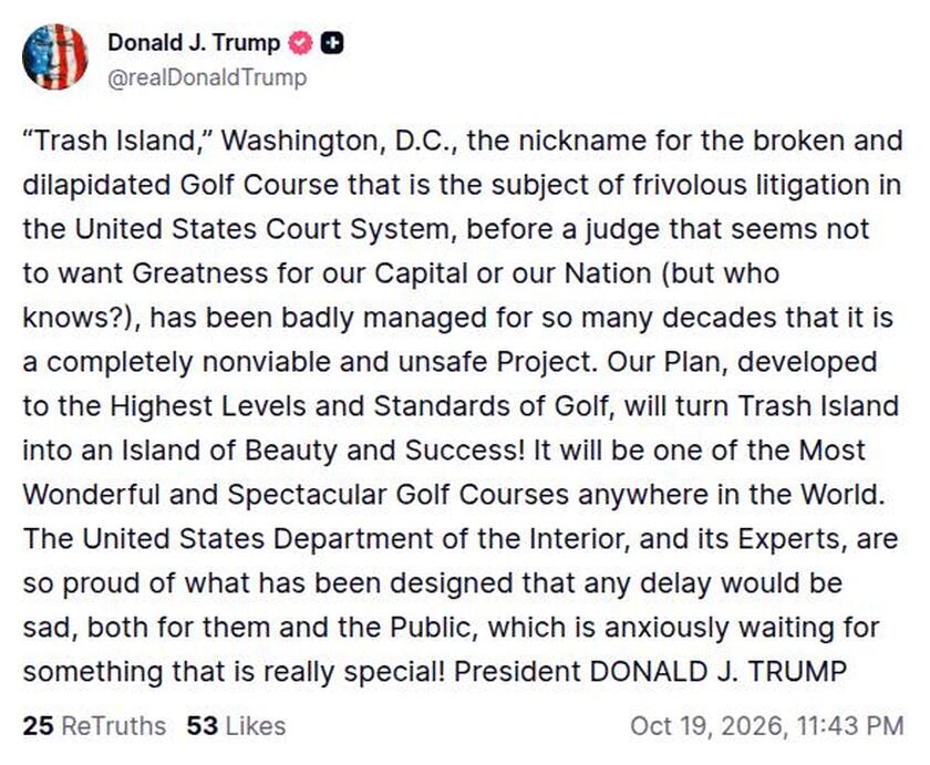 Post image from Donald Trump