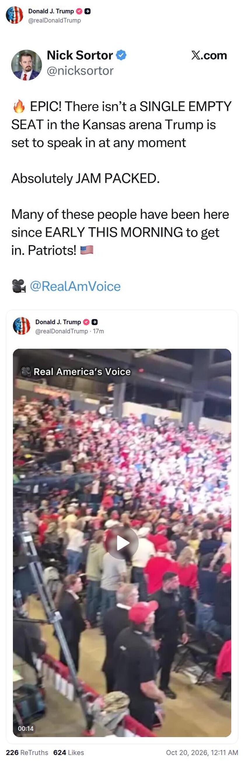 Post preview from Donald Trump