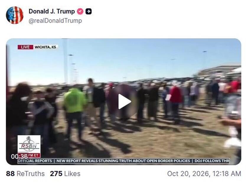 Post preview from Donald Trump