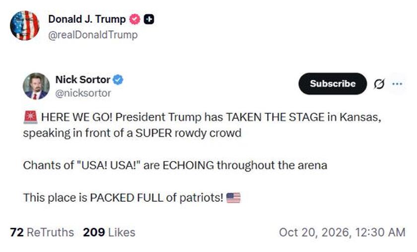 Post preview from Donald Trump