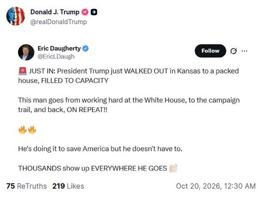 Post preview from Donald Trump
