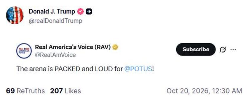 Post preview from Donald Trump