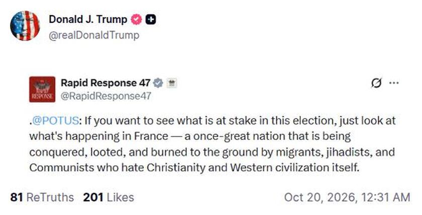 Post preview from Donald Trump