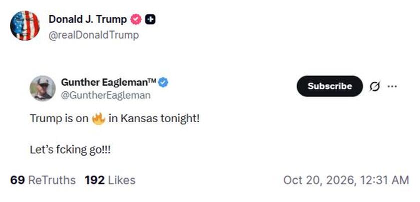 Post preview from Donald Trump