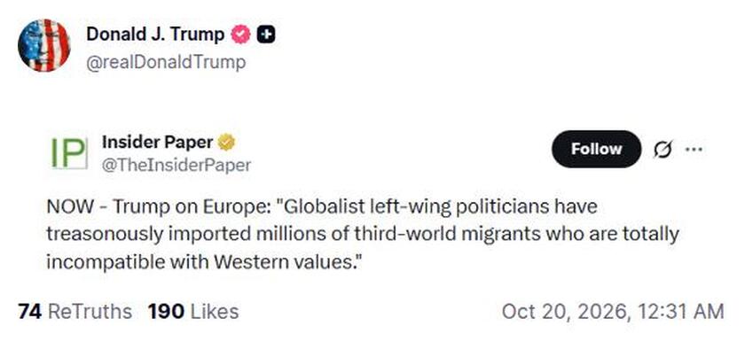 Post preview from Donald Trump