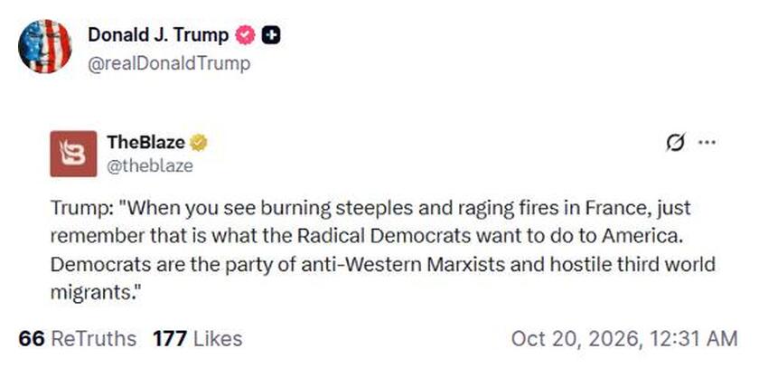 Post preview from Donald Trump