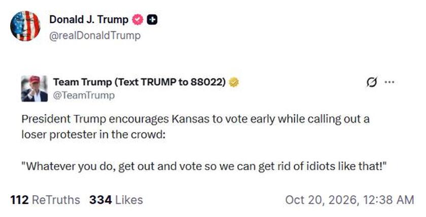 Post preview from Donald Trump