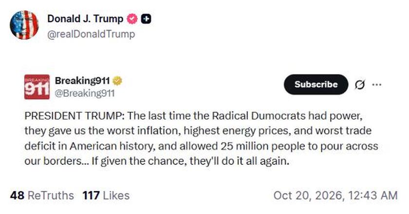 Post preview from Donald Trump