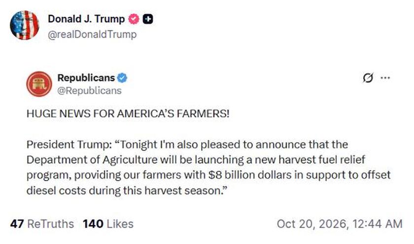 Post preview from Donald Trump